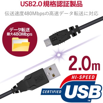 Gm U2cambbk Microusbケーブル Ps4用 1本 エレコム 通販サイトmonotaro