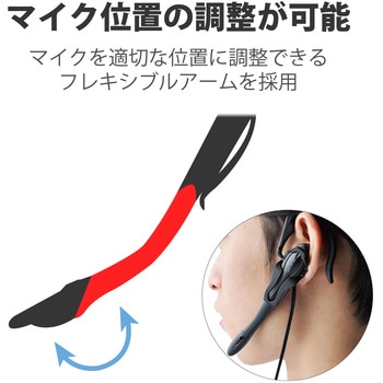 ヘッドホン ヘッドセット マイク付き 有線 USB接続 片耳イヤーフックタイプ 無指向性 テレワーク WEB会議 オンライン授業 シルバー エレコム