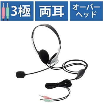 ヘッドセット 有線 両耳 小型 オーバーヘッド エレコム