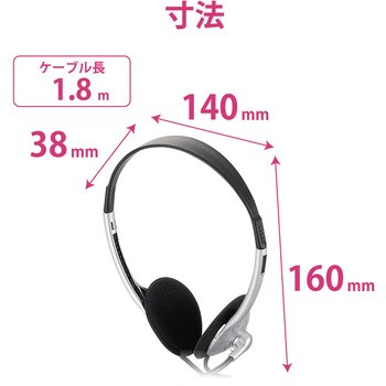 ヘッドセット 有線 両耳 小型 オーバーヘッド エレコム