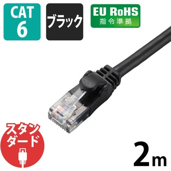 LANケーブル CAT6 ギガビット より線 RJ-45コネクタ スリムコネクタ RoHS エレコム