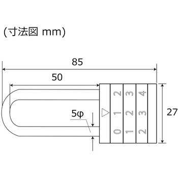 ツル長丸文字合せ錠 WAKI
