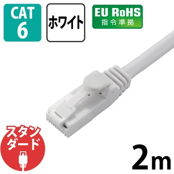 LANケーブル CAT6 ギガビット 爪折れ防止 より線 スリムコネクタ RoHS エレコム