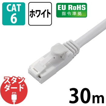 LANケーブル CAT6 ギガビット 爪折れ防止 より線 スリムコネクタ RoHS エレコム