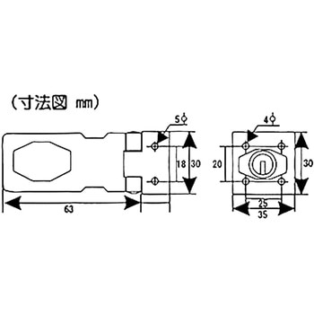 シリンダー掛金錠 WAKI