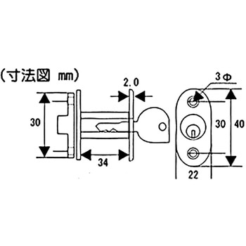 シリンダー外締錠 WAKI