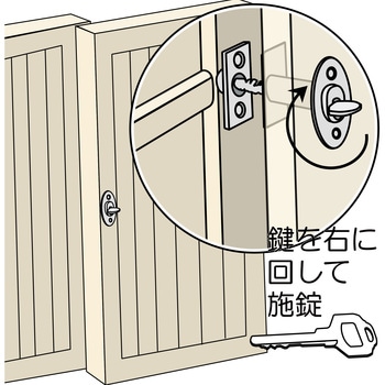 シリンダー外締錠 WAKI