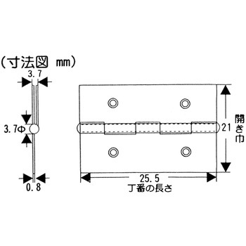 薄口カラー丁番 WAKI