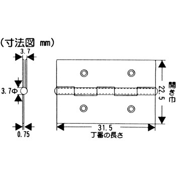 薄口ステンレス丁番 WAKI