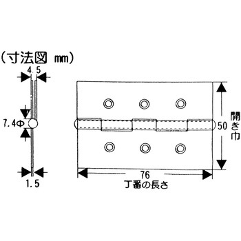 厚口ステンレス丁番 WAKI