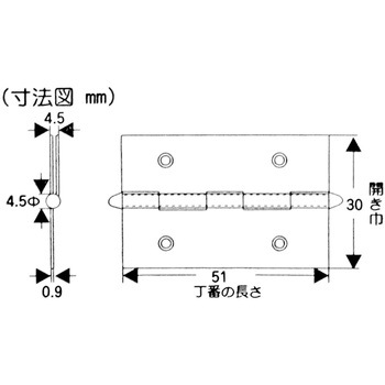 鉄Nメッキロング丁番 WAKI