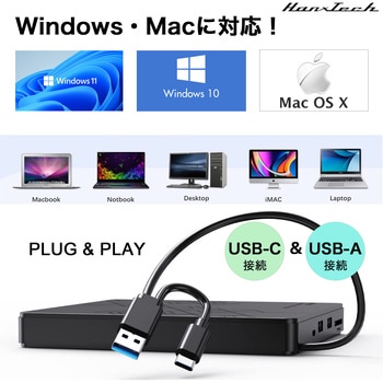 USB-HUB付 外付けDVDドライブ Hanx