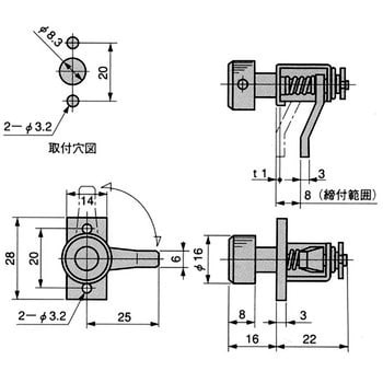 TL-86-4 扉止ストッパー(MD-1型) 1個 栃木屋 【通販モノタロウ】