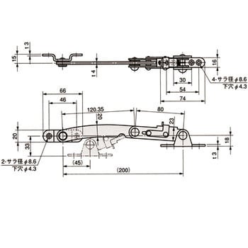 TM-223-2R ストッパー付重量扉用ステー 1個 栃木屋 【通販サイトMonotaRO】