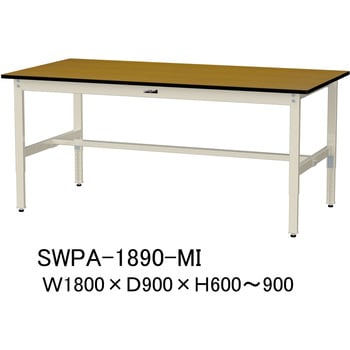 軽量作業台/耐荷重200kg_高さ調整H600～900_ポリエステル天板_ワークテーブル300シリーズ 山金工業