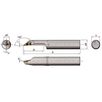 A08H-STFPL09-D100 内径用ホルダ A-SVJBR/L タンガロイ 91° スクリュー