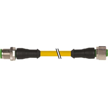 M12 male 0° / M12 female 0° A-cod. PUR (4x0.5C+2x0.5)C shielded ye 5m Murrelektronik Limited