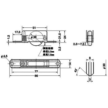 調整戸車10型 鉄枠