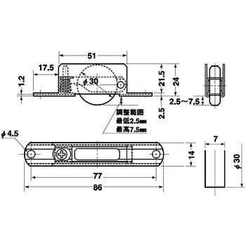 調整戸車10型 鉄枠 ヨコヅナ