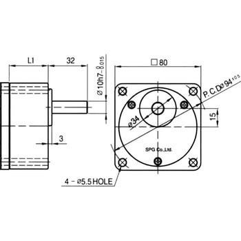 インダクションモーターギヤヘッド 25W B1 SPG