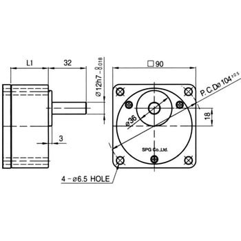 インダクションモーターギヤヘッド 40W BL SPG