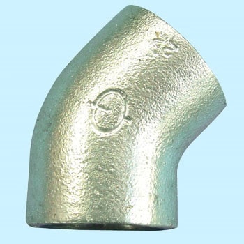 45°エルボ 可鍛鋳鉄製管継手(白) リケン