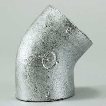 45°エルボ 可鍛鋳鉄製管継手(白) リケン