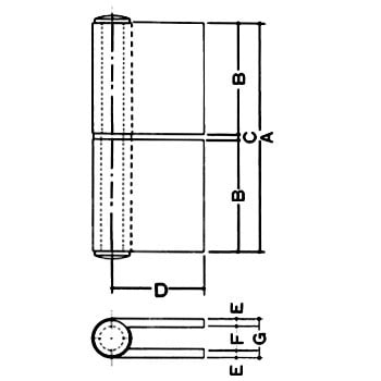 K-30-102 R 鉄 旗蝶番(穴なし) 1箱(2枚) クマモト 【通販サイトMonotaRO】