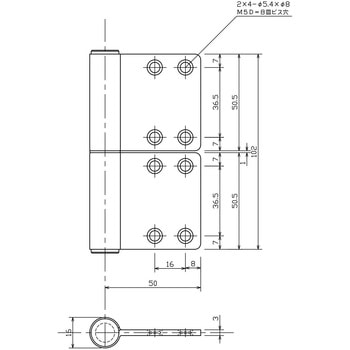 ステンレス 面付旗蝶番 APLUS(クマモト)