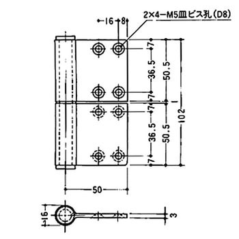 ステンレス 面付旗蝶番 左右兼用型 APLUS(クマモト)