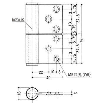 ステンレス 面付旗蝶番 APLUS(クマモト)