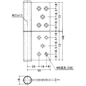 ステンレス 面付旗蝶番 APLUS(クマモト)
