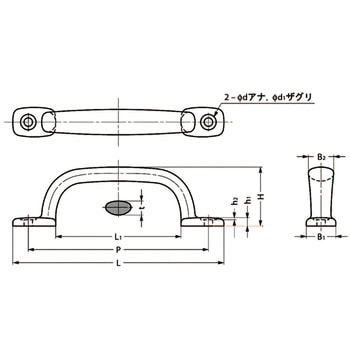 ステンレス鋼(SUS316)製ハンドル LAMP(スガツネ)