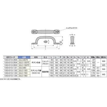 ステンレス鋼(SUS316)製ハンドル スガツネ(LAMP) 取手・引手 【通販モノタロウ】