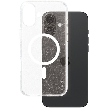 iPhone 16 Plus CARE by PanzerGlass Case Flagship Star Lit w. White MagSafe CARE