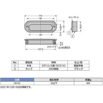 ステンレス鋼(SUS316)製埋込取手 LAMP(スガツネ)