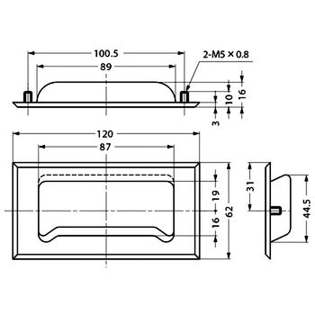 ステンレス鋼製掘込取手 LAMP(スガツネ)