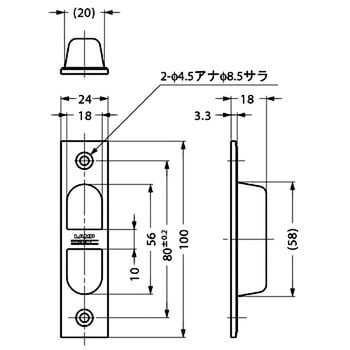 ステンレス鋼製引戸木口埋込引手 スガツネ(LAMP) 埋込取手・掘込取手