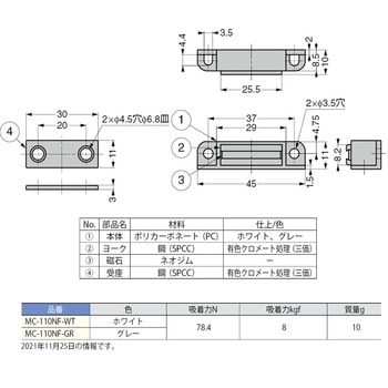 家具用小型高吸着力タイプ LAMP(スガツネ)
