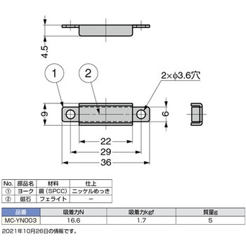 平行薄型マグネットキャッチ LAMP(スガツネ工業)