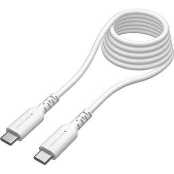 PD240W USB-C to Cソフトケーブル 2.0m ホワイト 過熱防止 多摩電子