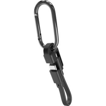 USB-C to C ケーブル カラビナ付き ブラック - 多摩電子