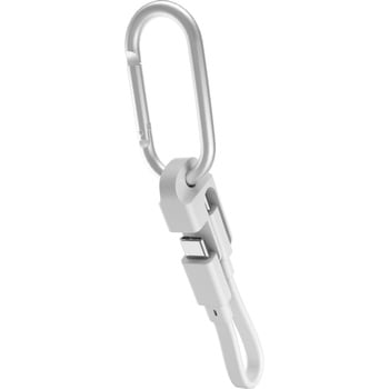 USB-C to C ケーブル カラビナ付き ホワイト 多摩電子