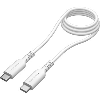 PD240W USB-C to Cソフトケーブル 1.0m ホワイト 過熱防止 多摩電子