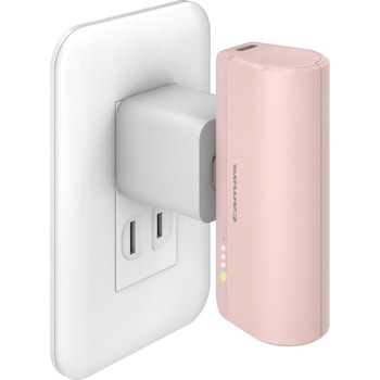 USB-Cコネクタ内蔵 PD20Wモバイルバッテリー 5000 ピンク 多摩電子