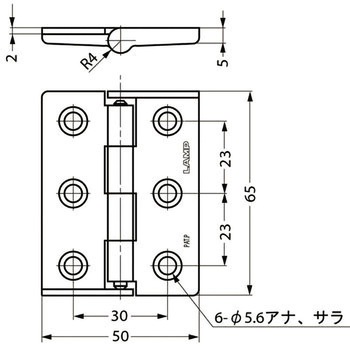 ステンレス鋼製ガードリブ丁番 LAMP(スガツネ)