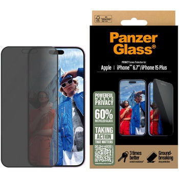 iPhone 16 Plus PanzerGlass Privacy Screen Protector Ultra-Wide Fit PanzerGlass