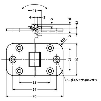 ミシン丁番(精密肉厚丁番) LAMP(スガツネ)