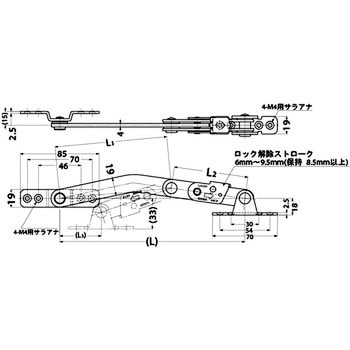 ステンレス鋼製ロック付重量扉用ステー LAMP(スガツネ)