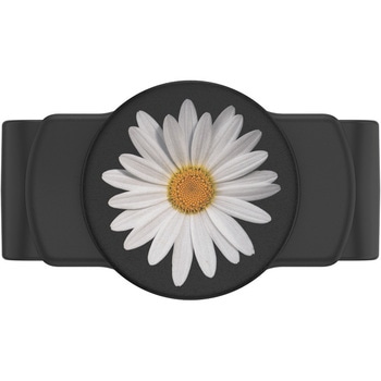 Slide Stretch White Daisy Black with SQUARE Edges (四角い角) POPSOCKETS JAPAN